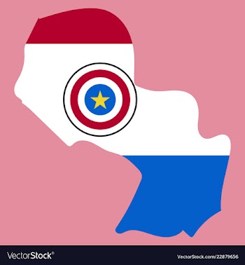 High resolution paraguay map with country flag vector image