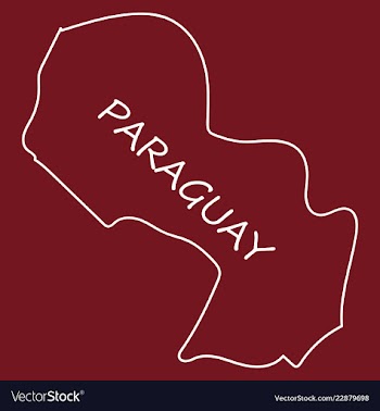 High resolution paraguay map with country flag vector image