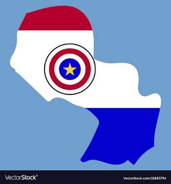 High resolution paraguay map with country flag vector image