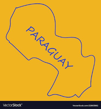 High resolution paraguay map with country flag vector image