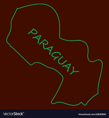 High resolution paraguay map with country flag vector image