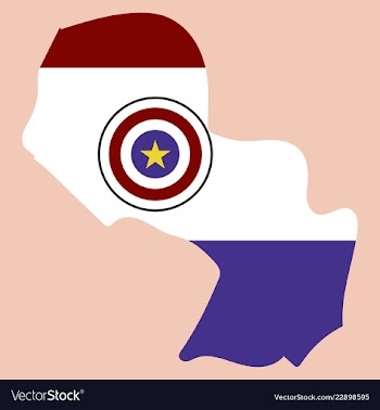 High resolution paraguay map with country flag vector image
