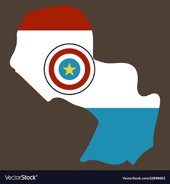 High resolution paraguay map with country flag vector image