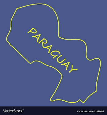 High resolution paraguay map with country flag vector image