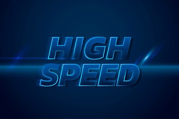 High-speed 3D neon speed text blue typography… | Free stock illustration | High Resolution graphic