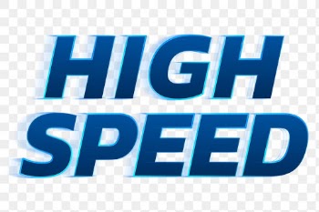 High Speed PNG typography blue font | Free stock illustration | High Resolution graphic