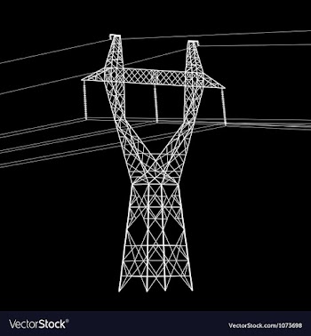 High voltage power line vector image