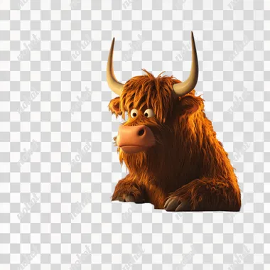 Highland Longhorn's Tech Adventure in Pixar Style