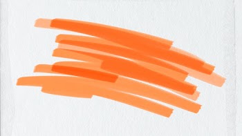 Highlighter marker stroke psd in orange tone | Free stock illustration | High Resolution graphic
