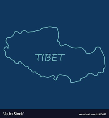Highly detailed country map tibet vector image