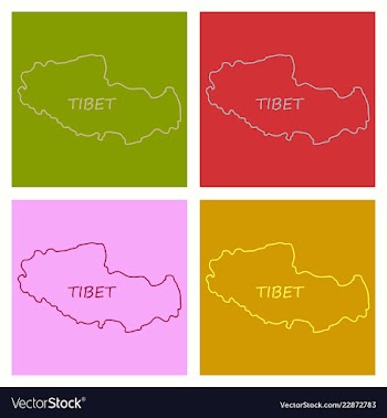 Highly detailed country map tibet vector image