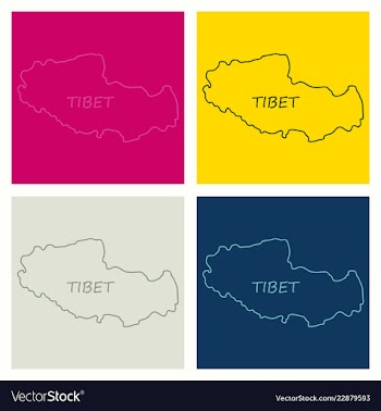 Highly detailed country map tibet vector image