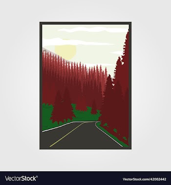 highway road to the forest poster national park