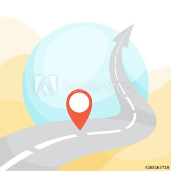 Highway road with GPS sign on it
