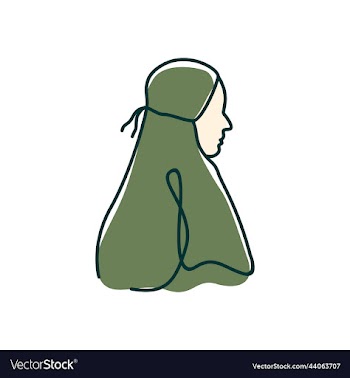 hijab girl handdrawing lineart