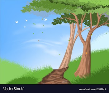 Hiking trail on hill vector image