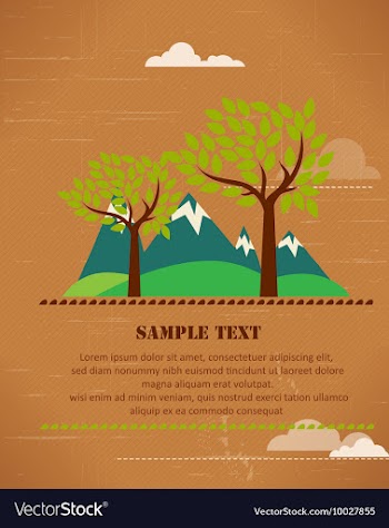 Hills and tree vector image