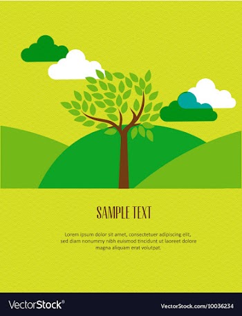 Hills and tree vector image