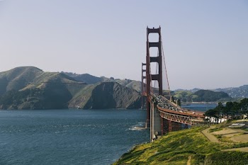 Hillside And Golden Gate Bridge