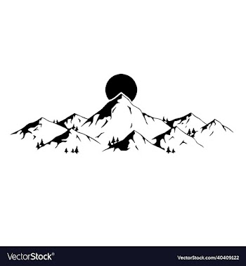 himalayan mountain silhouette in black