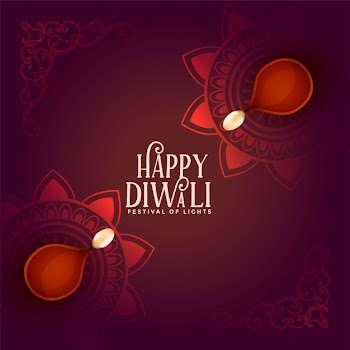 Hindu festival of diwali decorative diya illustration Free Vector