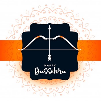 Hindu festival of dussehra greeting card Free Vector