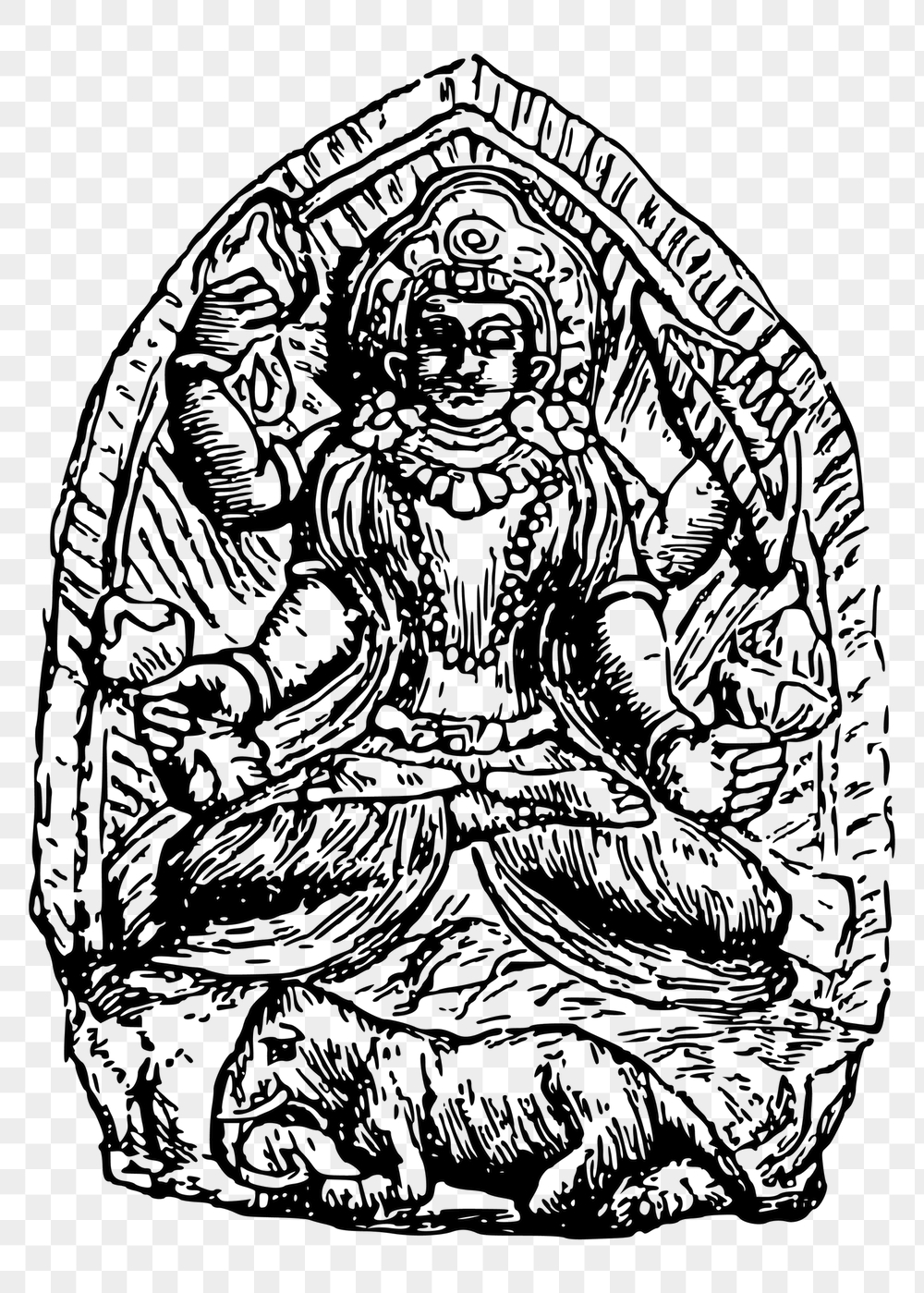 Hindu god png sticker, vintage | Free PNG - rawpixel