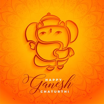 Hindu lord ganesha happy ganesh chaturthi festival greeting Free Vector