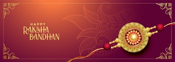 Hindu traditional raksha bandhan festival banner Free Vector