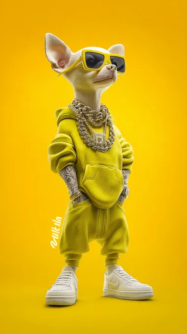 Hip-Hop Chihuahua with Urban Style Hip-Hop Chihuahua with Urban Style