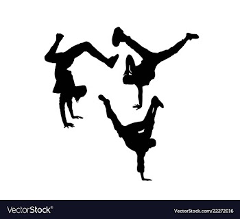  					Hip hop dancer silhouettes vector image														
