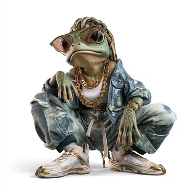 Hip-Hop Frog Dancer in 3D Style Hip-Hop Frog Dancer in 3D Style