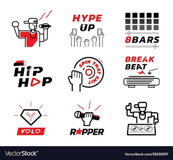 Hip hop music element vector image