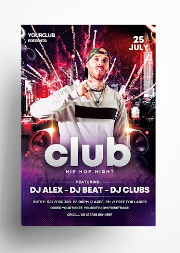 Hip Hop Night Free PSD Flyer Template