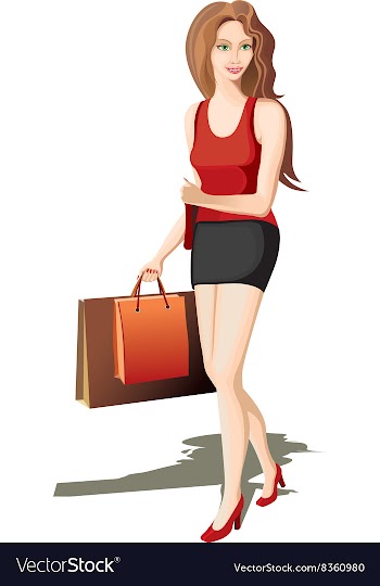 Hip Lady Going Shopping vector image