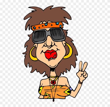 Hippie Woman Clipart - Hippie Cartoon Transparent