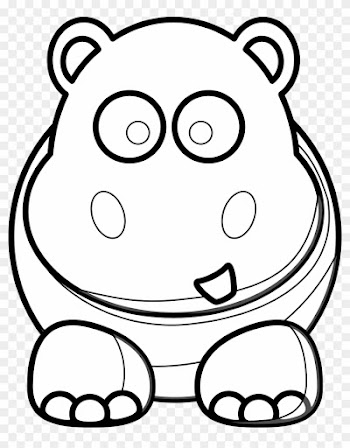 Hippo Clipart Coloring Book - Baby Hippo Coloring Pages