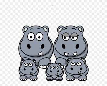 Hippo Family Clip Art - Baby Hippo Wall Calendar