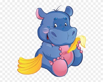 Hippopotamus Baby Cartoon Clip Art Images - Baby Animals Eating Cartoon
