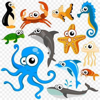 Hippopotamus Cartoon Animal Clip art - Blue Sea Fish 123 