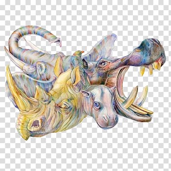 Hippopotamus Drawing Watercolor painting, Hippo rhino Collection Creative transparent background PNG clipart