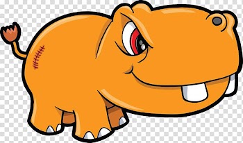 Hippopotamus , Hand colored hippo transparent background PNG clipart