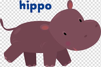 Hippopotamus illustration Illustration, Purple Hippo transparent background PNG clipart