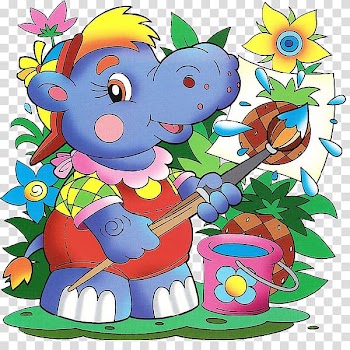 Hippopotamus Painting Cartoon , watercolor animals transparent background PNG clipart