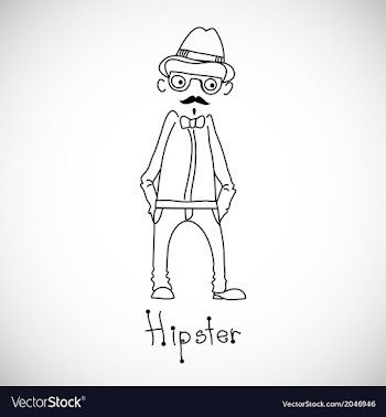 Hipster character design vector image