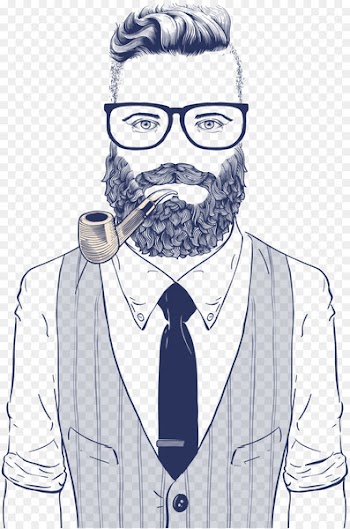 Hipster Drawing Retro style Illustration - Vector man wearing sunglasses 