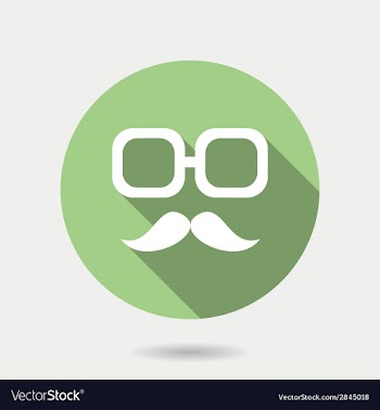 Hipster icon with long shadow hipster moustaches vector image