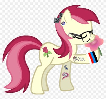 Hipster Roseluck Smelling A Flower By Mylittleroseluck - My Little Pony Rose Luck