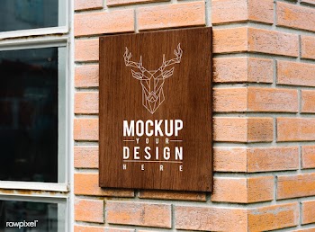 Hipster shop sign mockup with an elk motif | Free stock psd mockup - 534802