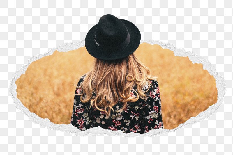 Hipster woman png in field | Free PNG - rawpixel